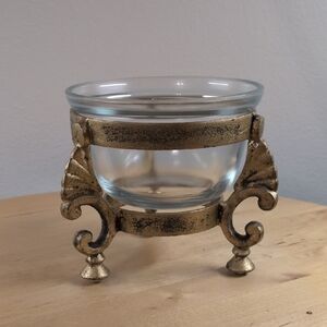 Gold Tone Accent Piece Use As A Candle Holder, Vase Or Candle Holder